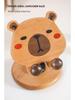 Capybara-Shaped Wooden Phone Holder: Handcrafted Multi-Wood Desktop Gift