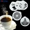 FAIS DU Edelstahl Kaffee Schablone Kuchen Dekorationsschablone Backschablone für Latte Cappuccino DIY Kunst Kaffee Zubehör
