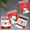 100 Pcs Christmas Decorations Cookie Bags Small Snack Bag Gift Packaging Bag