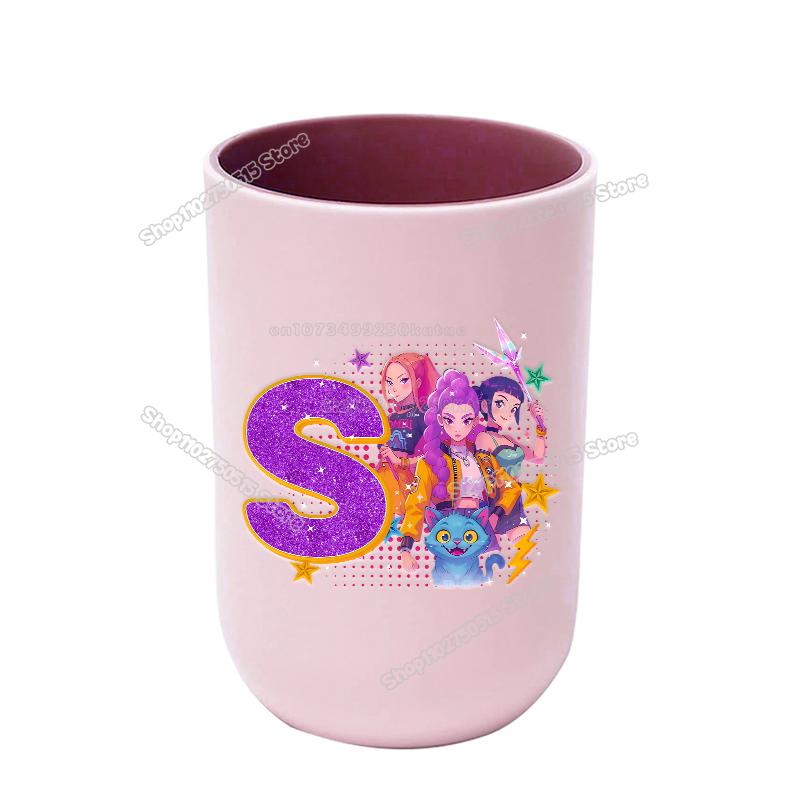 KPop Dämonenjäger Buchstabe A-Z Kinder Zahnbürstenbecher Rumi Mira Zoey Mädchen Mundspülbecher Trinkbecher Badezimmer Zahnbürstenhalter