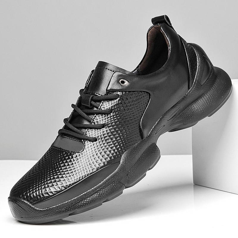 Genuine Leather Men's Casual Shoes Non-slip Outdoor Shoes Lightweight Walking Footwear All-match Sports Shoes New Male Sneakers