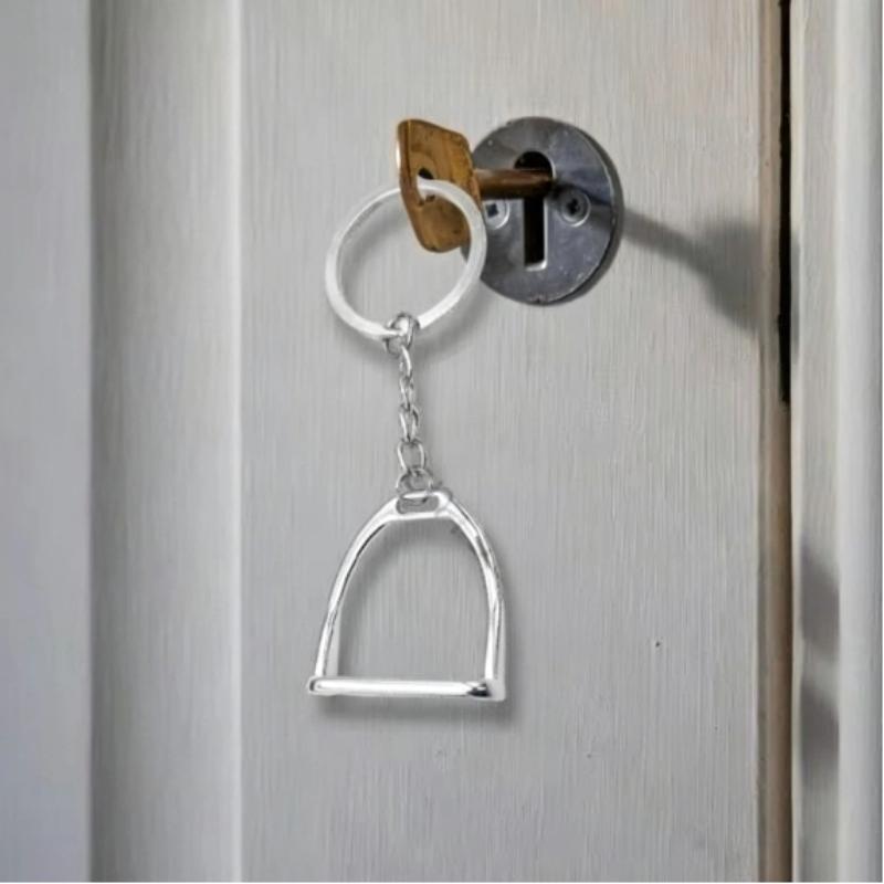 Porte-clés Étriers de Cheval Équestre Animal Mignon Décoration Thème Animal 1 Pièce Léger pour Pendentif de Sac à Dos Usage Quotidien