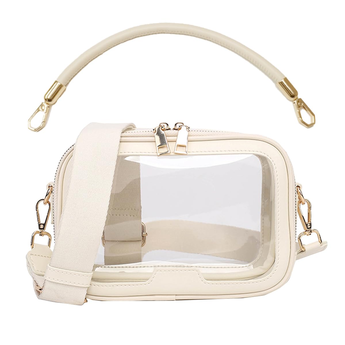 

iikuru Plush Pouch, 20cm x 15cm, 2 Figures, Clear Bag, Large, Thick, Shoulder Bag
