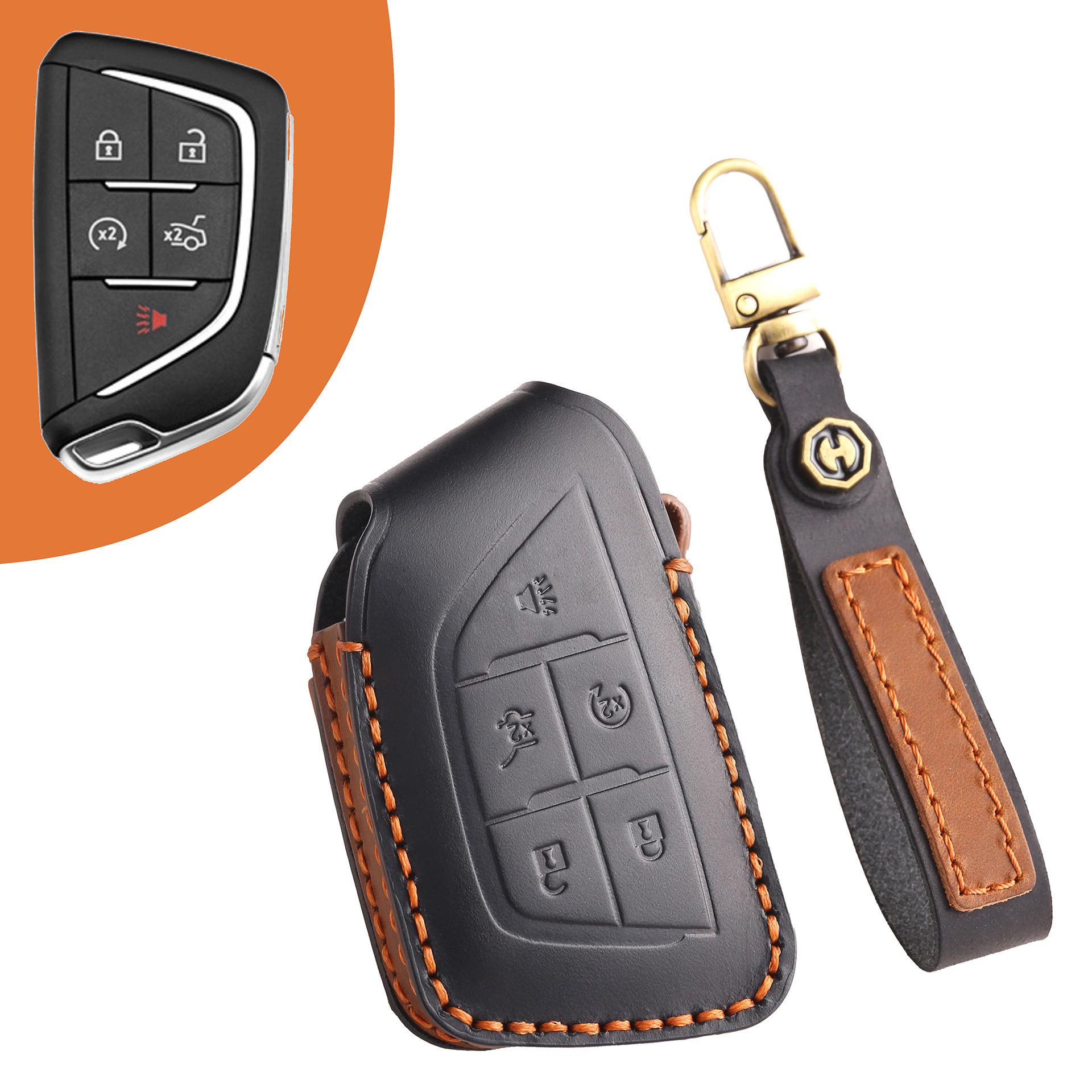 Cadillac Car Key Cover XT5 CT5 XT4 CT6 for Handmade Leather Protective Case