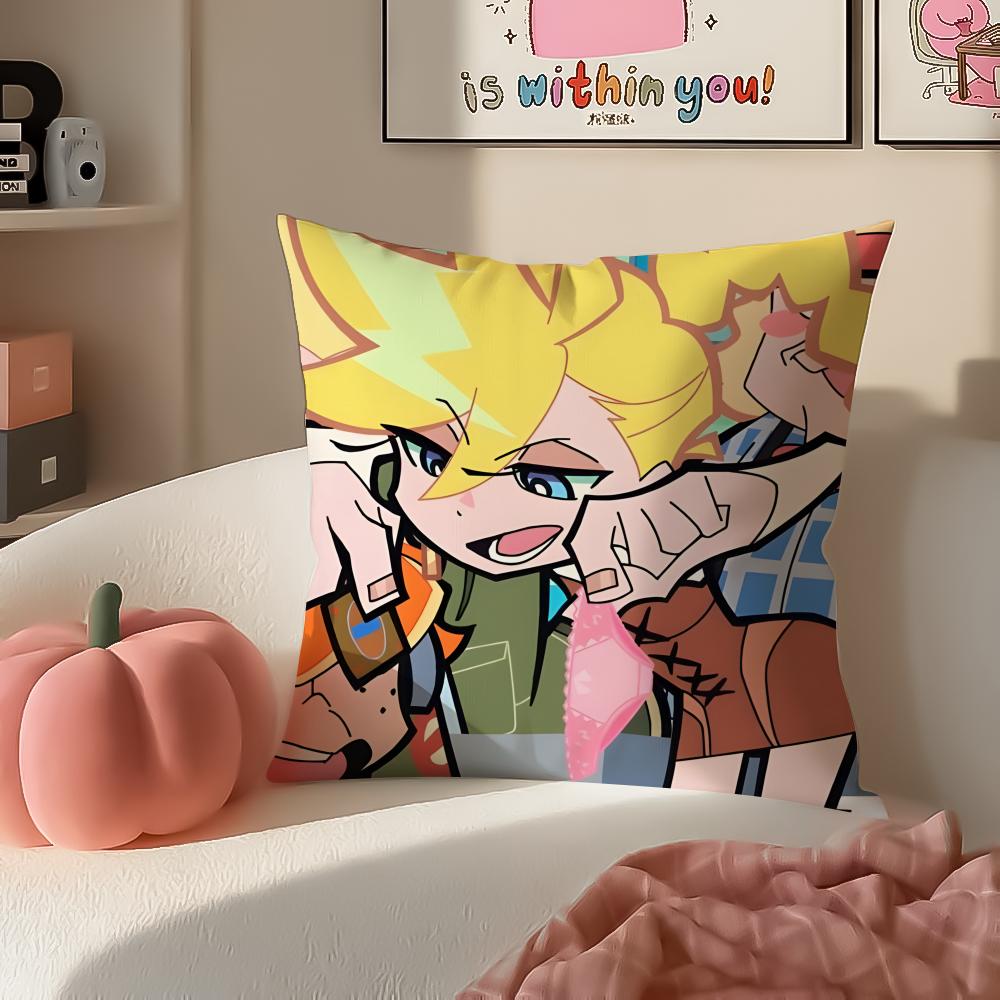 Japanese Anime PPanty Stocking with Garterbelt Cushion Cover Pillowcase Short Plush Invisible Zipper Room Sofa Cushion Cover