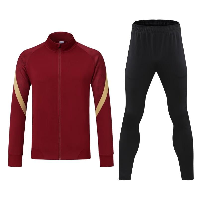 Custom Long Zipper Sport Jersey Set Men Women Adult Soccer Training Tracksuit Sleeve Performance Uniform