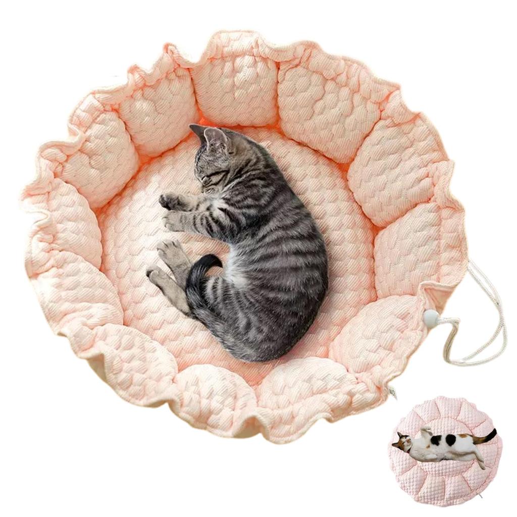 CHMKSTC Pet Cooling Chin Heat Medium Dog/Cat Bed, Cushion, Mat, Cool-to-the-Touch, Washable, Breathable, Rest, Round, Cute, All-Season, Protection,