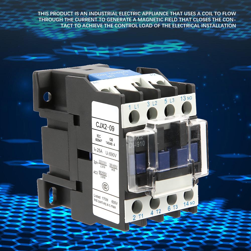 CJX20910 High Sensitivity Industrial Electric AC Contactor 220V 9A