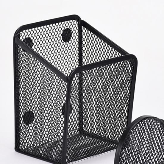 Black Mesh Pencil Cup Holder Large Capacity Multipurpose Magnetic Makeup Brush Holder