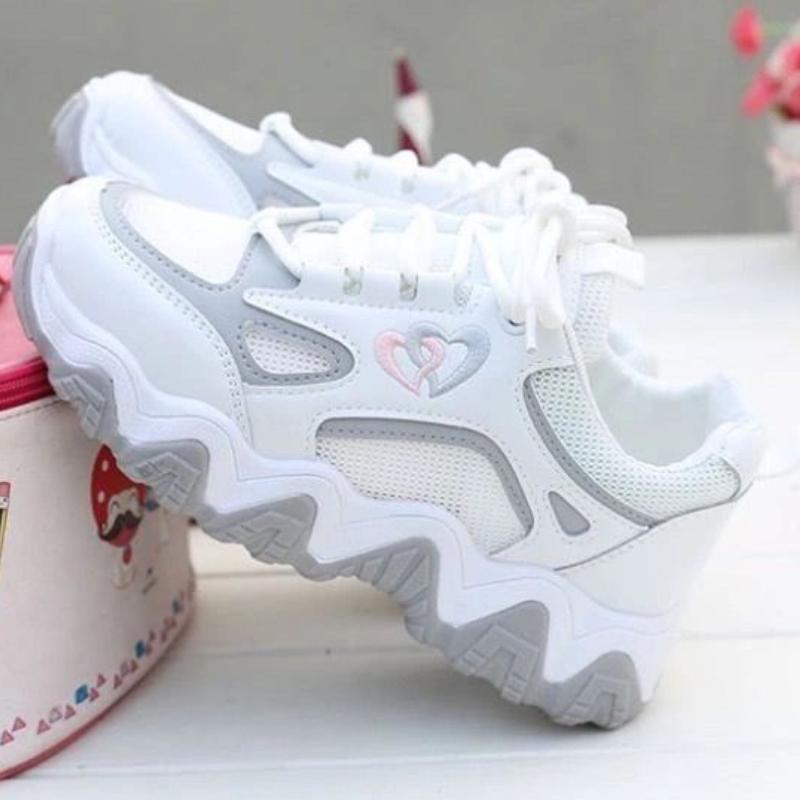 Mesh Breathable High on Platform Shoes for Women Spring Autumn New In Comfortable 39 Sneakers Fashion 2025 Casual Woman Footwear
