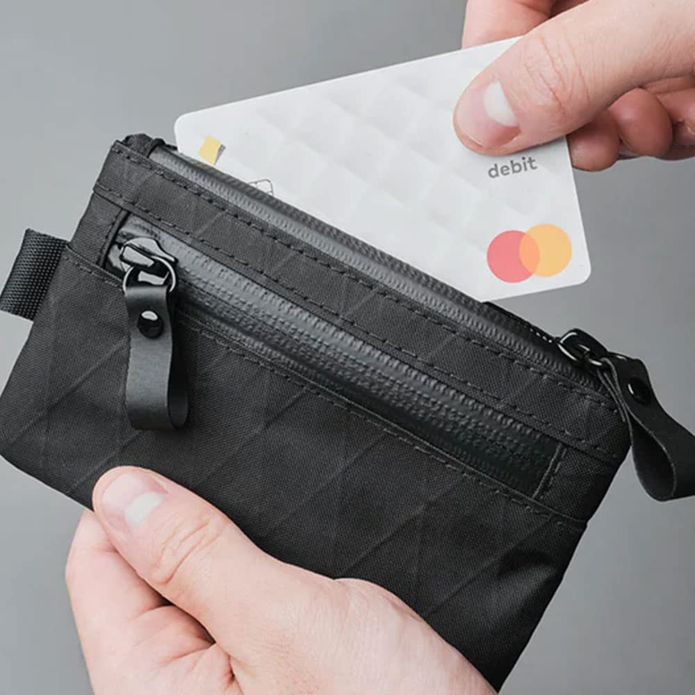 ALPAKA Zip Pouch Mini Business Water-Repellent (Slate Gray) - Bag, Wallet, Bag-in-Bag, Pouch, Case, Travel,