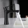 Bathroom Sink Black Faucet 304 Stainless Steel Single Cold Faucet Household Modern Stylish Water Tap