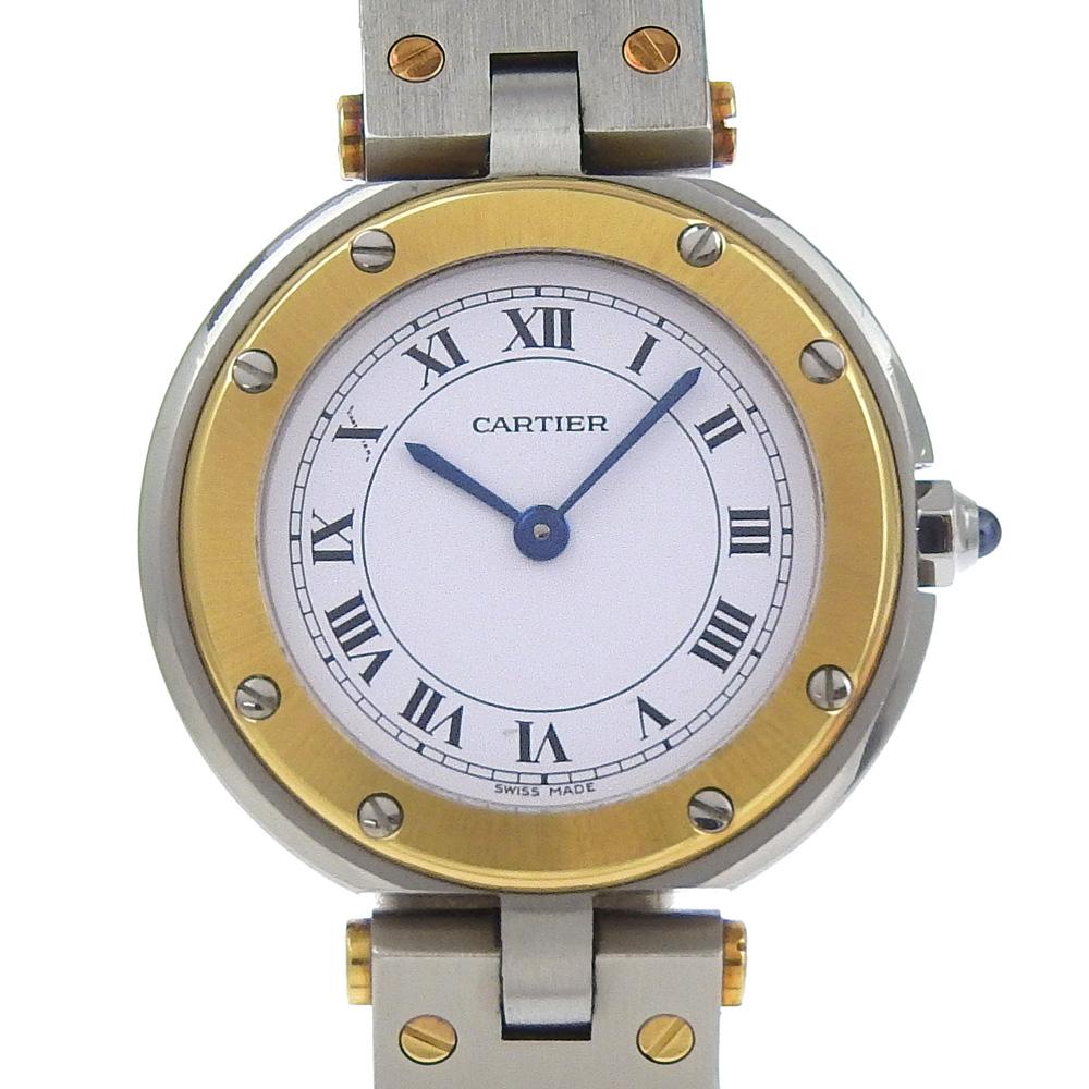 Cartier Santos Round SM Watches 84038288 Cal.81 whiteDial Stainless Steel/YG Quartz Analog Display Women Used