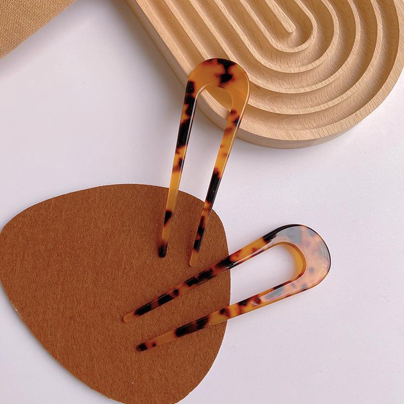 2 szt./partia Koreańskie patyczki do włosów Damska spinka do włosów Eleganckie Kolorowe Tekstura Leoparda Acetatowe patyczki do włosów Dziewczęca spinka do włosów Akcesoria do włosów