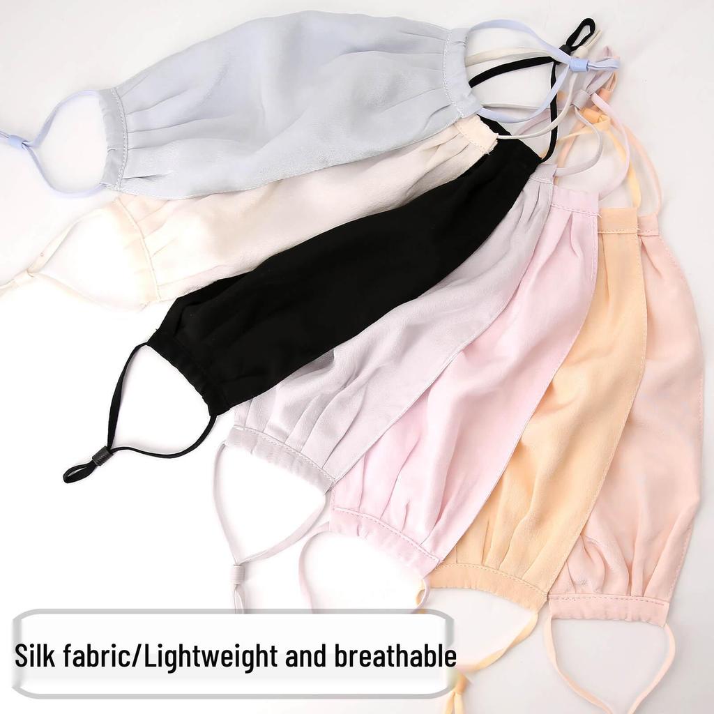 Double-Layer Silk Face Mask for Women - Breathable, Washable, Mulberry Silk, Sun Protection