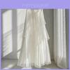 French Style White Mesh Midi Skirt With Abstract Pattern For Elegant Spring Wear