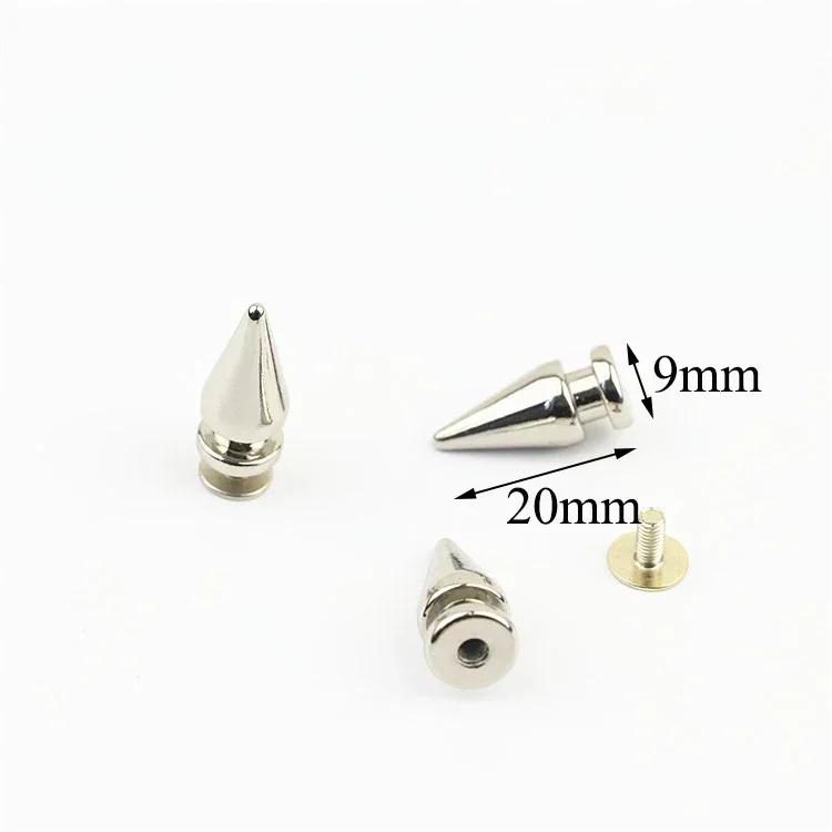 5/10/20Pcs Meetee Metal Punk Rivets Screwback Cone Studs Spikes for Leather Crafts Garment Rivet Bag Decor Nails DIY Accessories