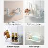 White Color Wall-Mounted Storage Rack Plastic Material Kitchen Spice Organizer  Home Storage