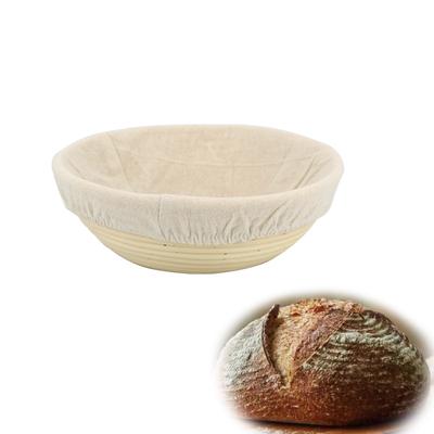 1 set Banneton Brotform 9,8 inch coș rotund fermentat bol din ratan cu pânză