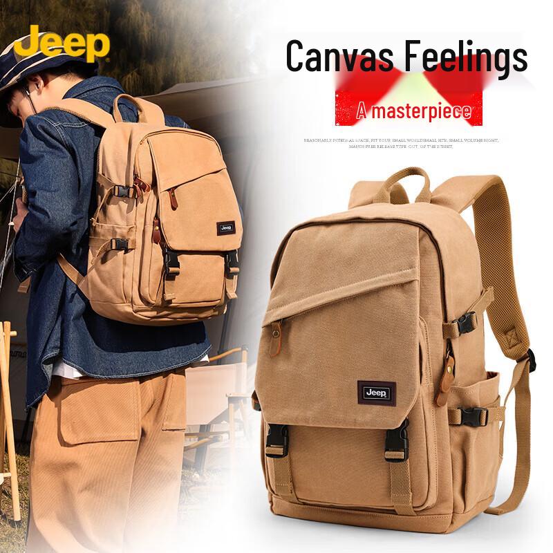 JEEP Retro Canvas Laptop Backpack