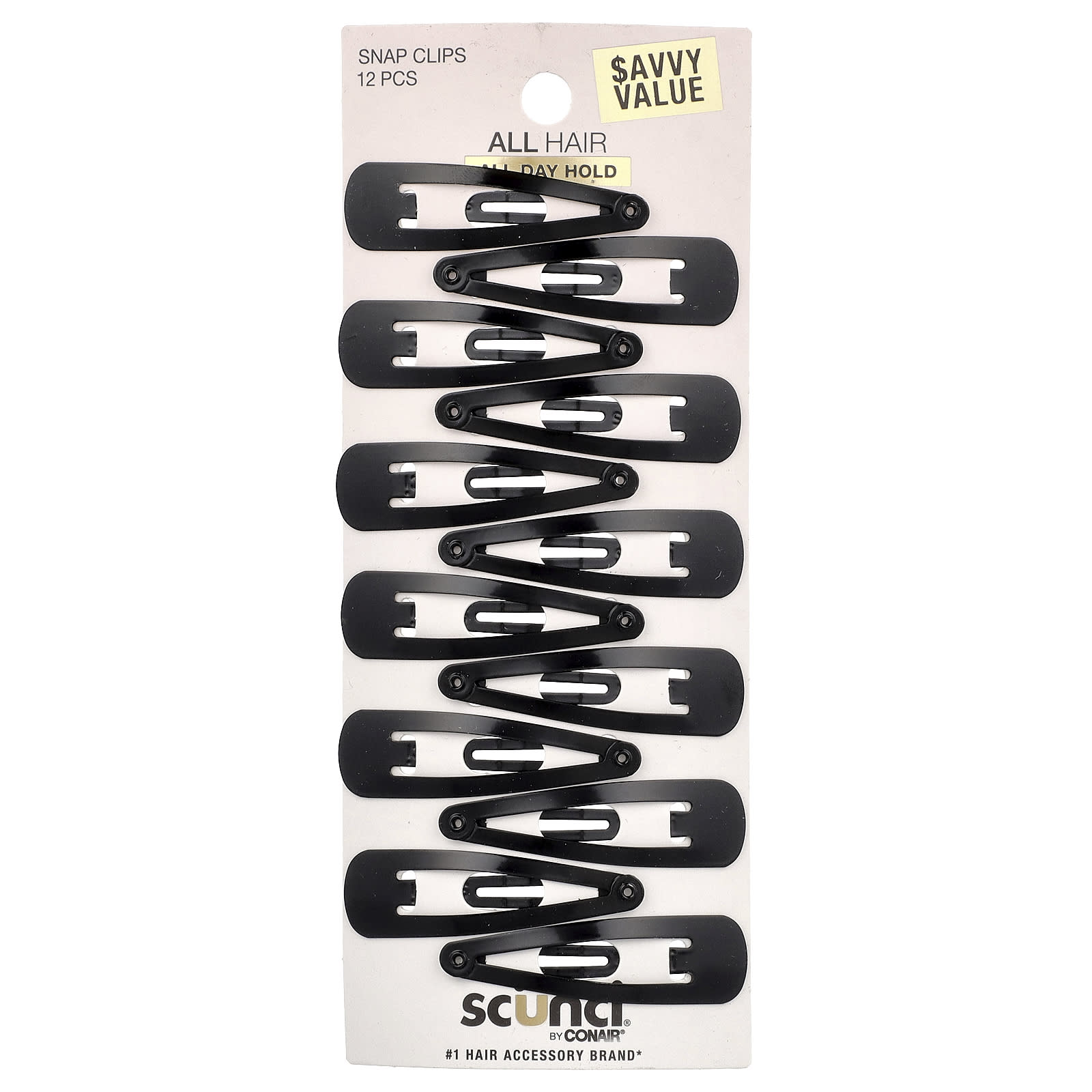 

Snap pins, black, 12 pcs