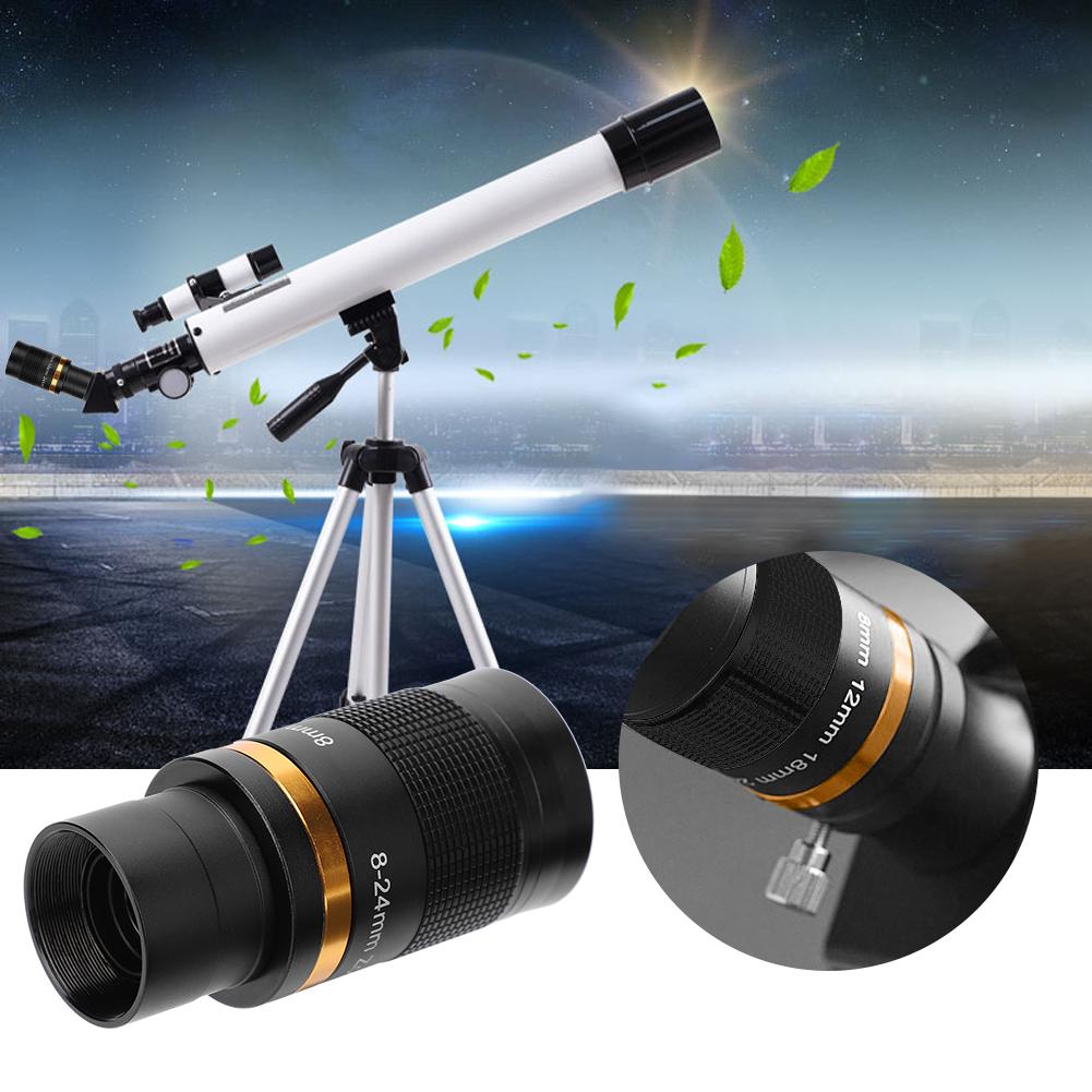 Astronomical Telescope 8‑24mm Continuous Zoom Eyepiece Observation 1.25inch 31.7mm Black