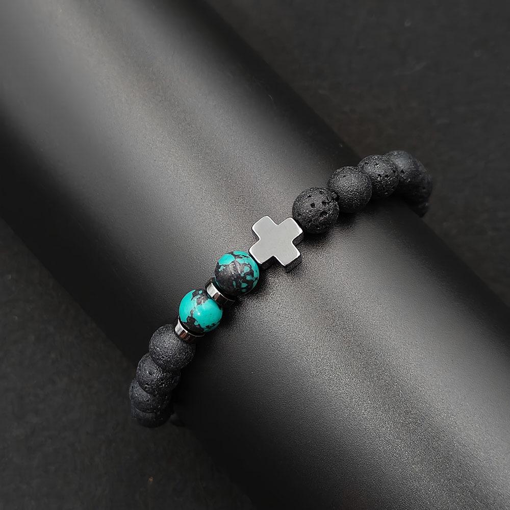 Natural Stone & Volcanic Bead Bracelet - Trendy Minimalist Design