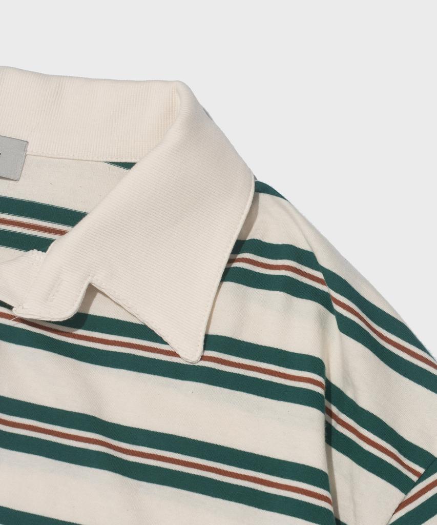 CARGOBROS FÜR DAMEN Gestreiftes lockeres Poloshirt (Elfenbein)