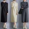 Knit Long Turtleneck Maxi Plus Solid Perfect for Everyday Winter [POGCZMKK] Women's Dress, Sleeve, Sweater, Length, Sizes, Figure-Flattering,