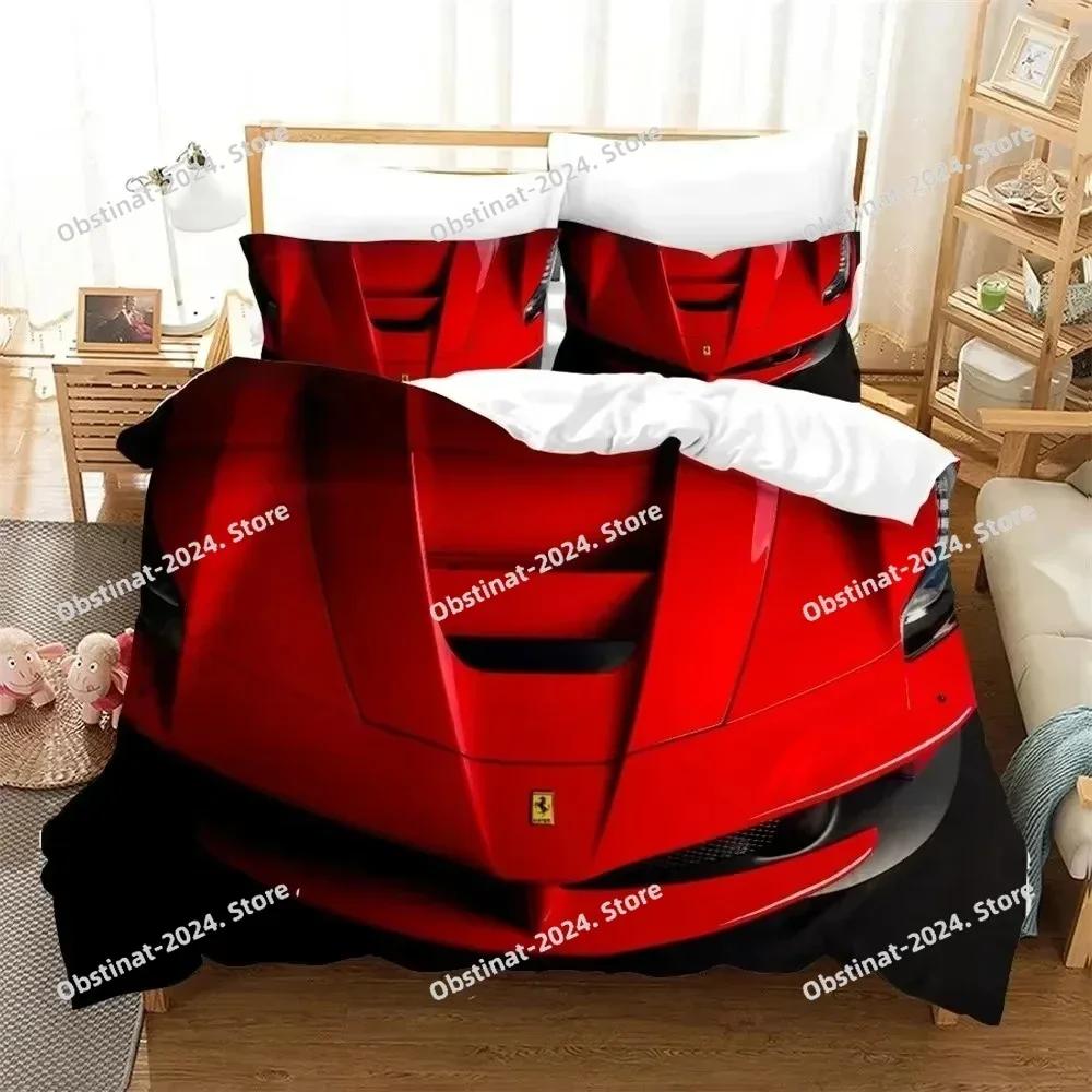 Autos Fahrzeuge Bettwäscheset Jungen Schlafzimmer Dekor Bettbezug Kissenbezug Autos Rennsport Druck Bettwäsche Set King Queen für Erwachsene