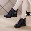 Inner Heightening Women's Shoes Autumn and Winter New Casual Shoes Elastic Band Wedge Heel Travel Shoes Short Martin Boots Women