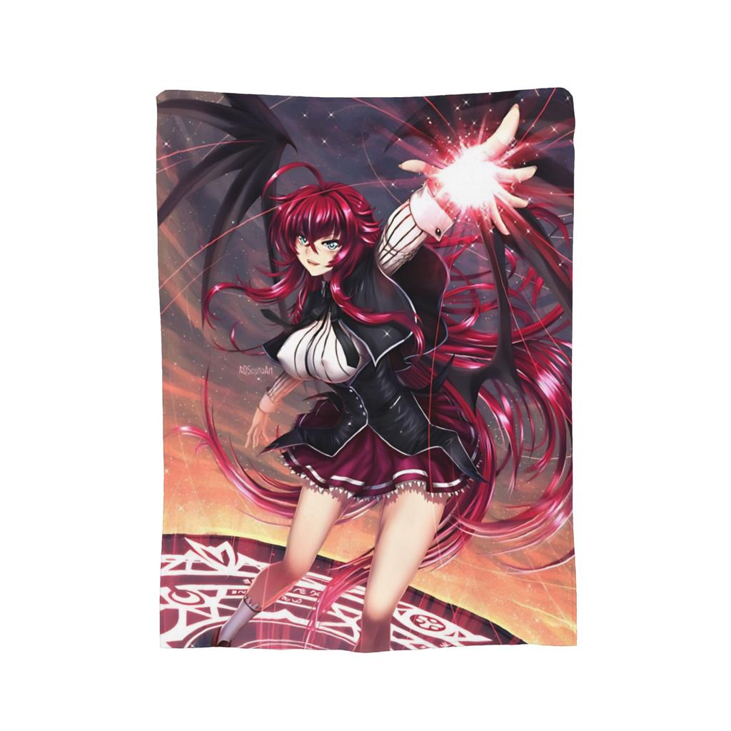 Rias Gremory Vintage High School DxD Blanket Fleece Novelty Breathable Throw Blankets for Chair Covering Sofa Winter,