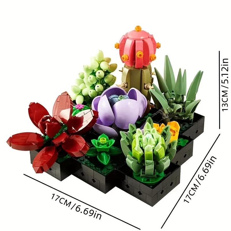 Plant-compatible succulent plant potted model ornaments children s small particle assembled building block toys