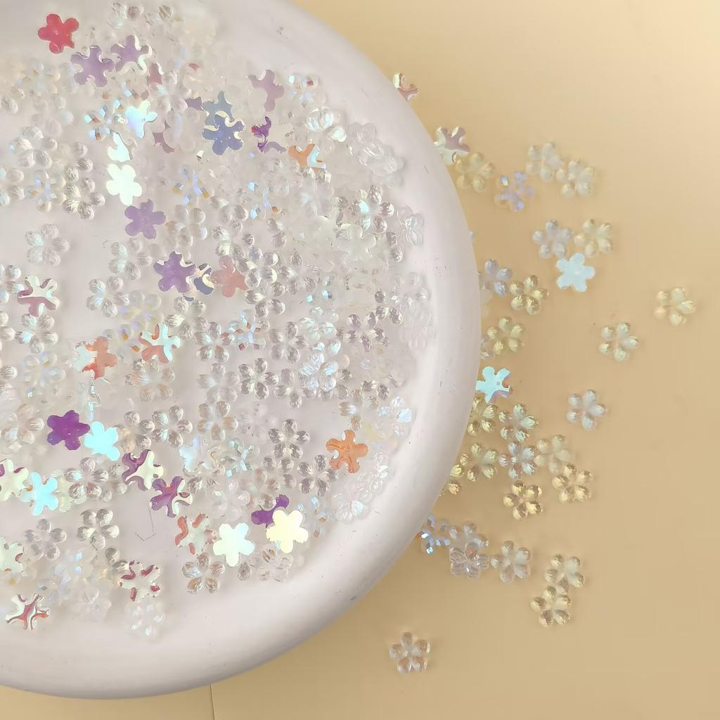 1000pcs Resin Mini Colorful Flower Nail Art Flatback Stone DIY Bow Scrapbook Christmas Decor Accessories Crafts