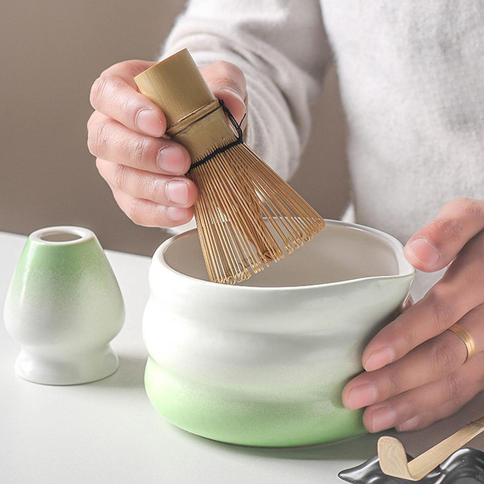 

Набор для матча, чаша с носиком, идея подарка, традиционный японский набор для заваривания чая для друзей Gradient Green