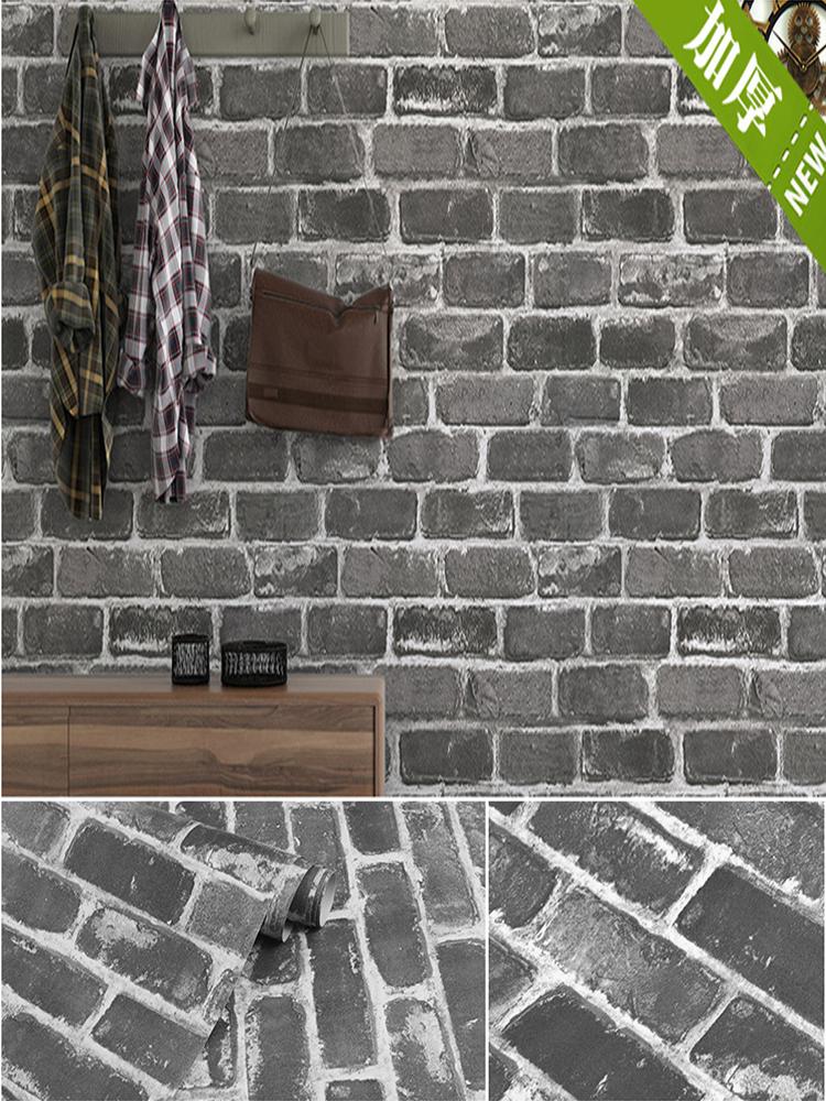 Retro antique brick pattern brown red brick/gray brick PVC self-adhesive wallpaper, used for home decoration vinyl film stickers