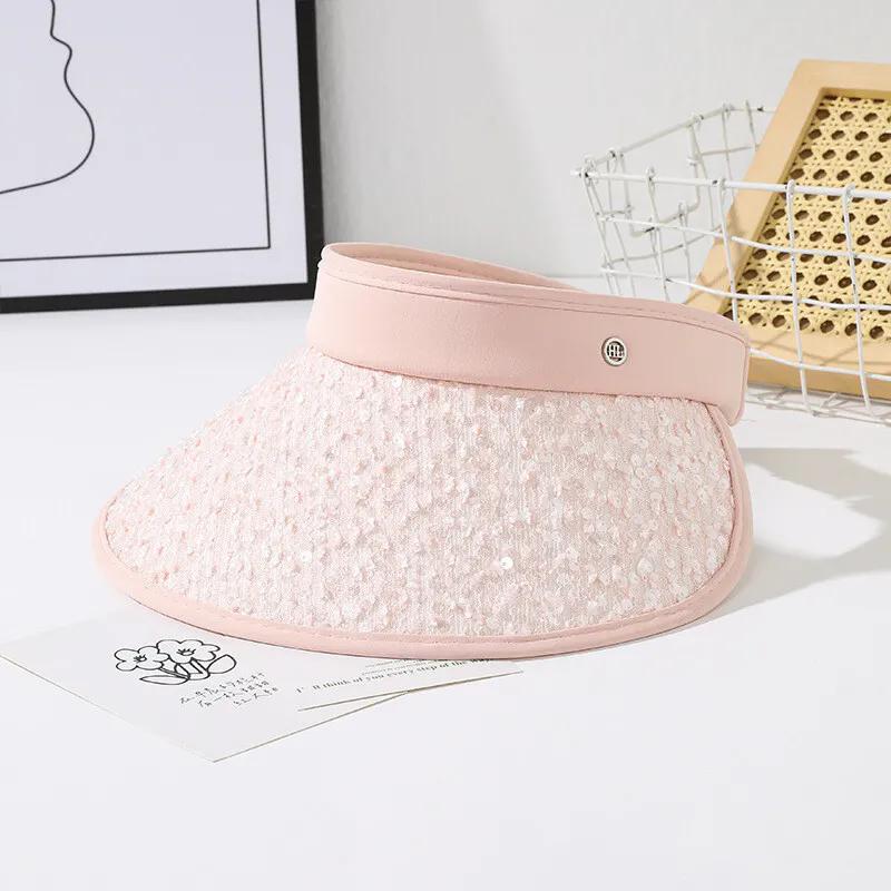 WTEMPO Wide Brim Empty Top Travel Beach Breathable Hats Women's Elegant Casual Solid Color Spring Summer Sun Hats