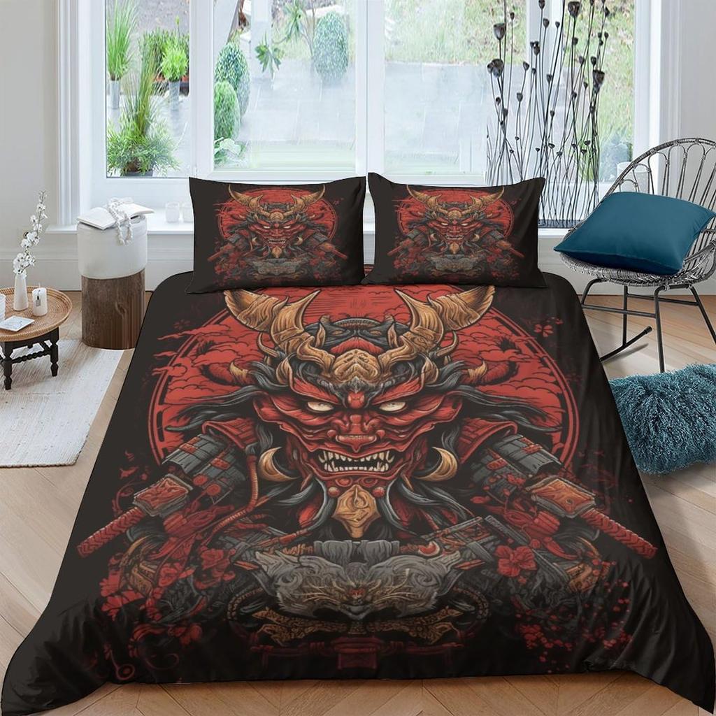 Devil Duvet Covers for Teens Adults Queen Size Quilt Covers Lightweight Down Room Decor 2 Pillowcases 1 Duvet Cover No Comforter