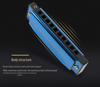 Four-Color Beginner 10-Hole Blues Harmonica in ABS Box