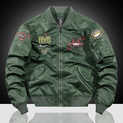 Spring and Autumn Jacket Men's Airplane Embroidered Baseball Jacket Plus-size Coat Cargo Jacket
