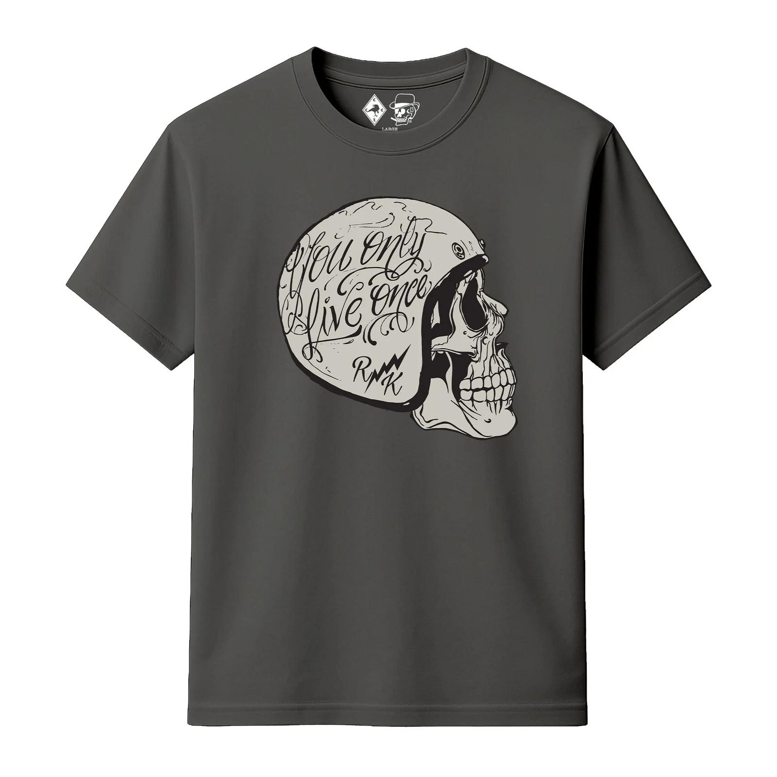 Rum Knuckles Helmet Skull Charcoal T-Shirt M