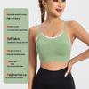 Damen Floral Yoga Sport-BH - Verstellbare dünne Träger für Pilates, Laufen und Fitness