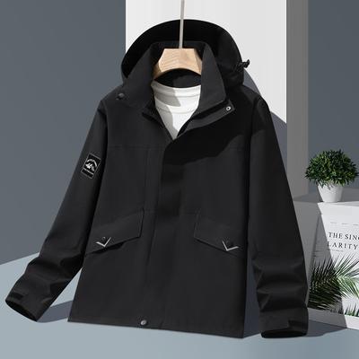 Spring and Autumn New Couples Single-layer Detachable Hardshell Hooded Outdoor Sports Casual Male Jacket