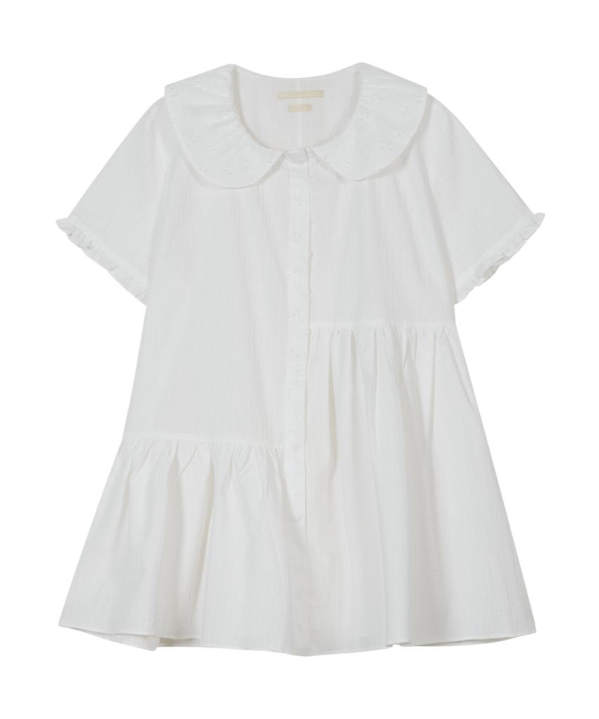 Taibseobiseu Textured Collar Top [White]