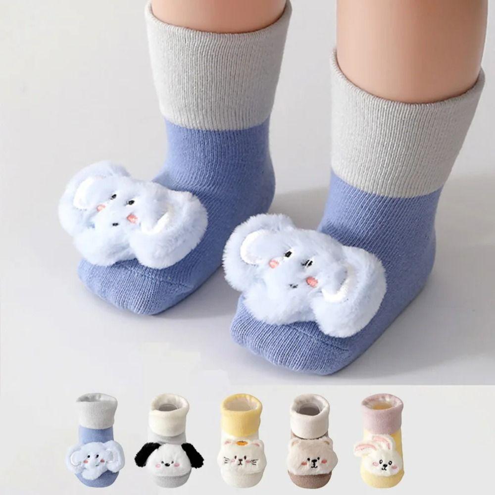 Plus Fleece Newborn Baby Socks Thick Baby Floor Socks Comfortable Walking Socks  Newborn