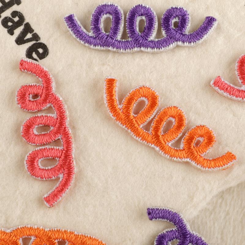 Original Cartoon Embroidery Patch: Korean Wappen Telephone Line Candle DIY Cloth Accessories Sticker