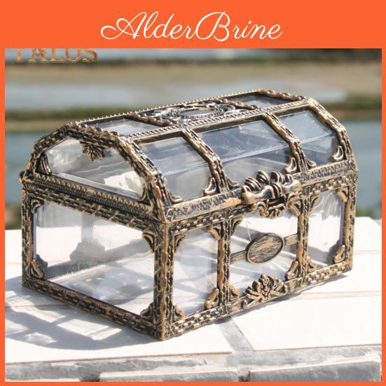 Retro Box Cosmetics Storage Jewelry Organizer Sturdy Structure Transparent Design Solid Jewelry Box Organizer Case