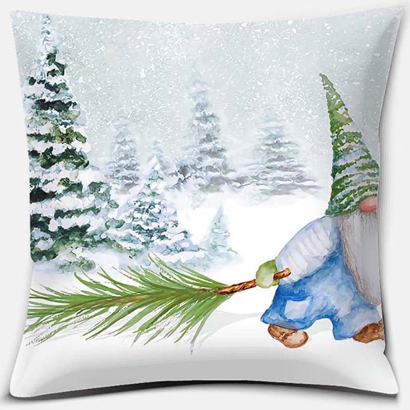 Santa Print Series Pattern Pillowcase Square Pillowcase Home Office Decoration Pillowcase
