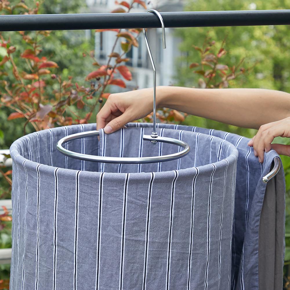 Stainless Steel Round Spiral Quilt Sheets Hanger Blanket Hanger Save Space Rotating Drying Rack Outdoor Home Balcony Hanger