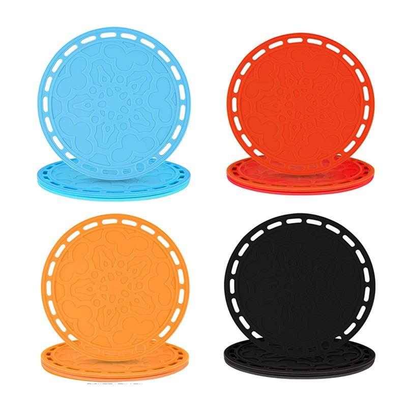 1PCS Nordic Style Round Silicone Trivet, High Temperature Resistant Anti-Scald Pot Mat, Multi-use Table Mat & Coaster